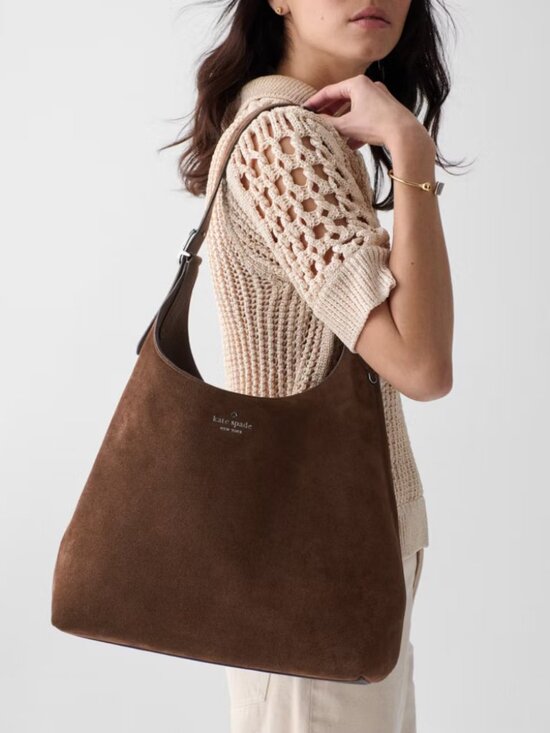 kate spade Handbags - Kate Spade Large Suede Brown (Hot Fudge) Shoulder Bag